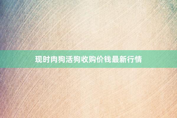 现时肉狗活狗收购价钱最新行情